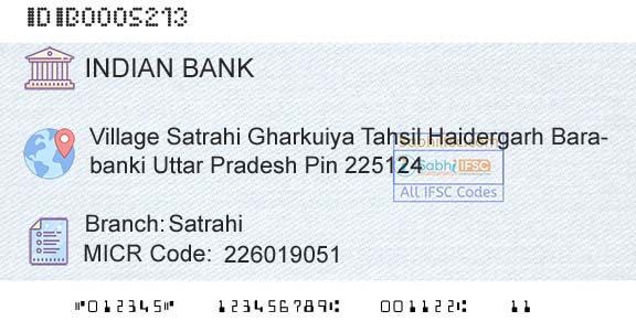 Indian Bank SatrahiBranch 