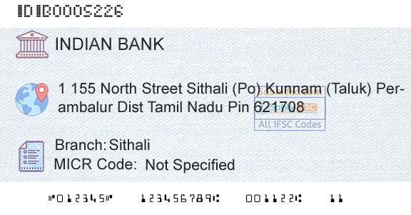 Indian Bank SithaliBranch 