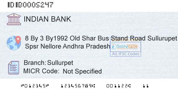 Indian Bank SullurpetBranch 