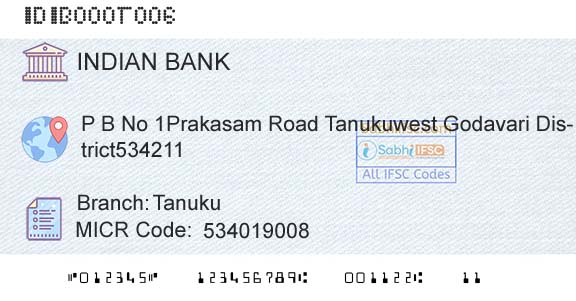 Indian Bank TanukuBranch 