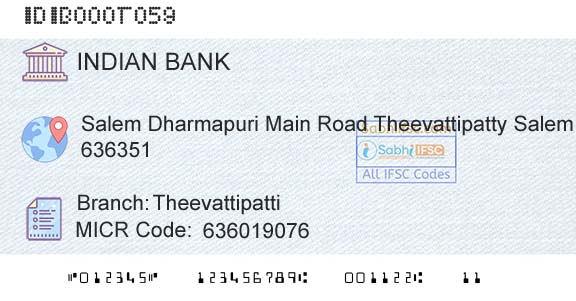 Indian Bank TheevattipattiBranch 