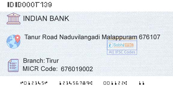 Indian Bank TirurBranch 