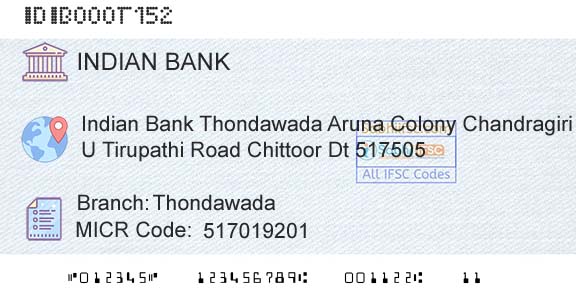 Indian Bank ThondawadaBranch 