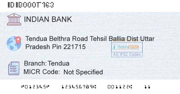 Indian Bank TenduaBranch 