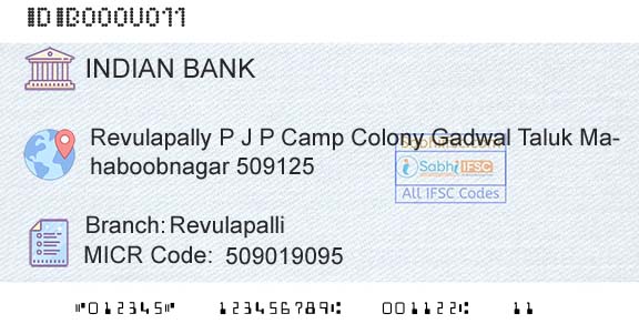 Indian Bank RevulapalliBranch 