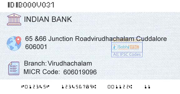 Indian Bank VirudhachalamBranch 