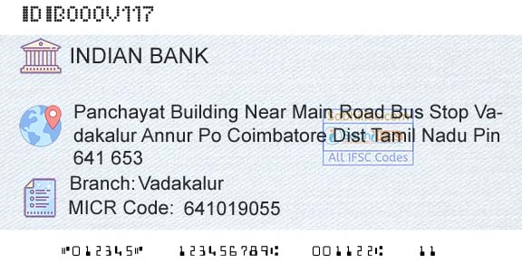 Indian Bank VadakalurBranch 