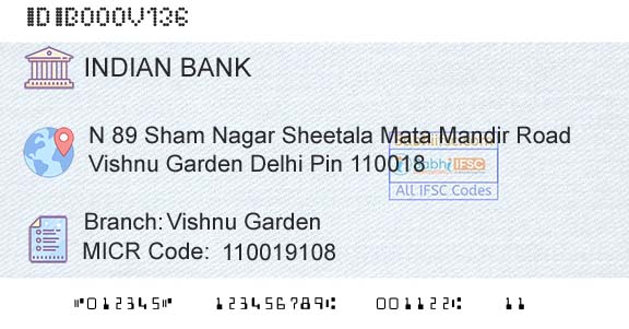Indian Bank Vishnu GardenBranch 