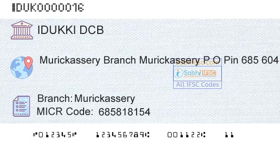 Idukki District Co Operative Bank Ltd MurickasseryBranch 