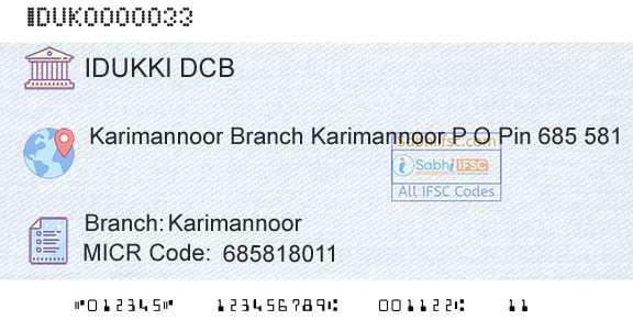 Idukki District Co Operative Bank Ltd KarimannoorBranch 