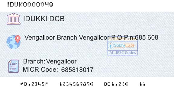 Idukki District Co Operative Bank Ltd VengalloorBranch 
