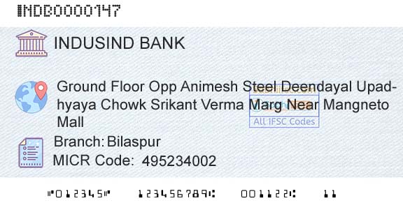 Indusind Bank BilaspurBranch 