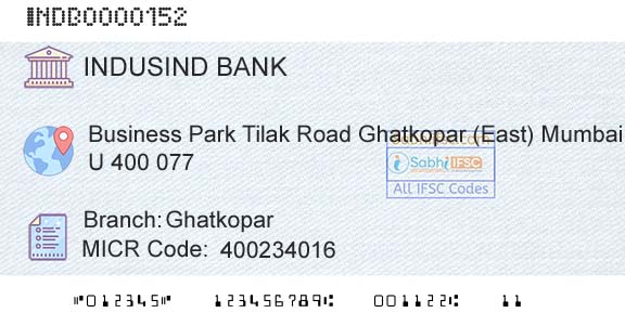 Indusind Bank GhatkoparBranch 