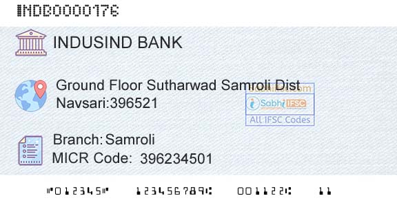 Indusind Bank SamroliBranch 