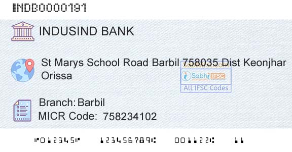 Indusind Bank BarbilBranch 