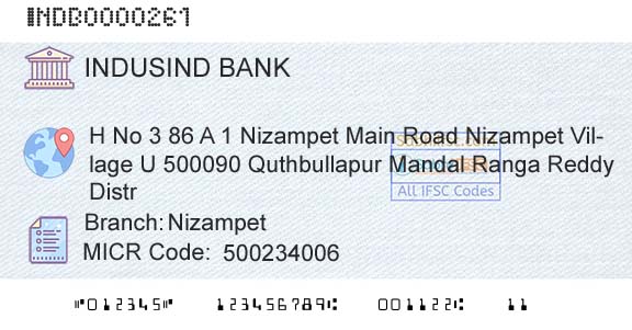 Indusind Bank NizampetBranch 