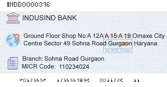 Indusind Bank Sohna Road GurgaonBranch 