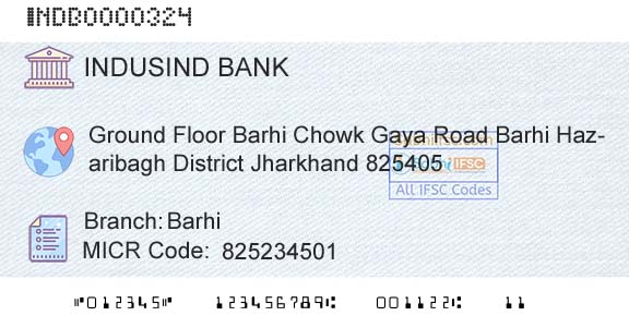 Indusind Bank BarhiBranch 