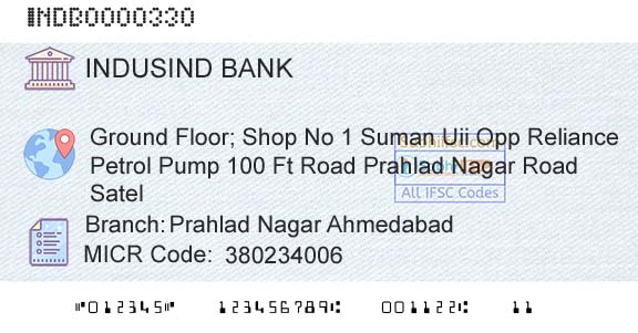 Indusind Bank Prahlad Nagar AhmedabadBranch 