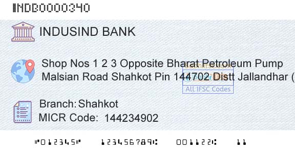 Indusind Bank ShahkotBranch 