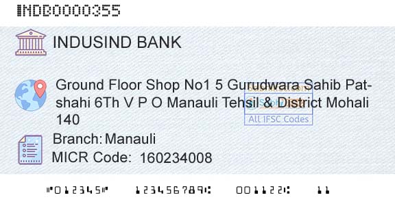 Indusind Bank ManauliBranch 