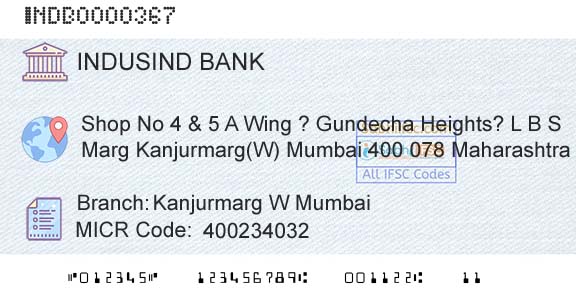 Indusind Bank Kanjurmarg W MumbaiBranch 