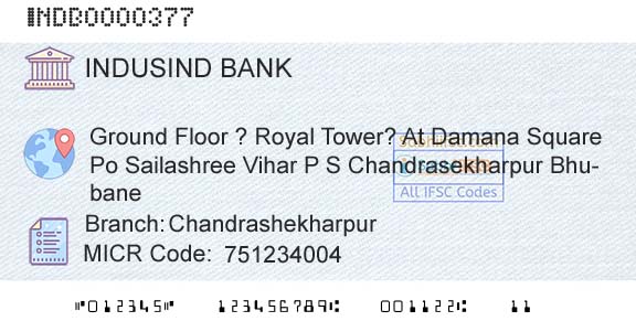 Indusind Bank ChandrashekharpurBranch 