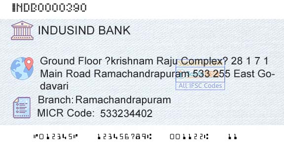 Indusind Bank RamachandrapuramBranch 