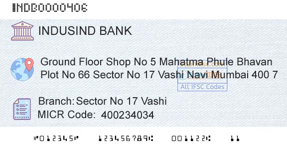 Indusind Bank Sector No 17 VashiBranch 