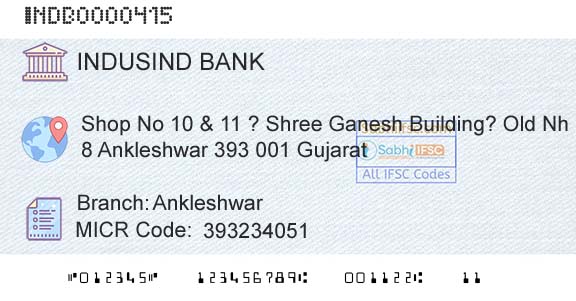 Indusind Bank AnkleshwarBranch 