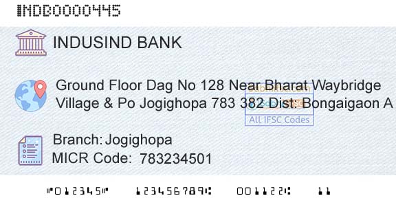 Indusind Bank JogighopaBranch 