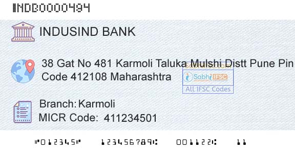 Indusind Bank KarmoliBranch 