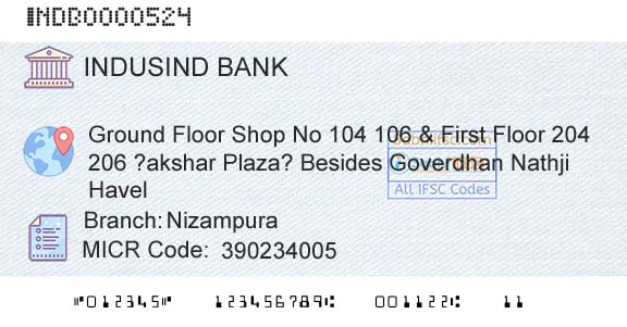 Indusind Bank NizampuraBranch 