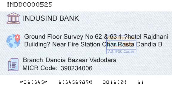 Indusind Bank Dandia Bazaar VadodaraBranch 
