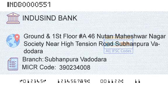 Indusind Bank Subhanpura VadodaraBranch 