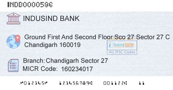 Indusind Bank Chandigarh Sector 27Branch 