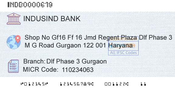 Indusind Bank Dlf Phase 3 GurgaonBranch 