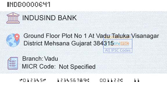 Indusind Bank VaduBranch 