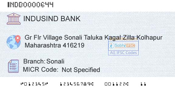 Indusind Bank SonaliBranch 