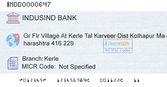 Indusind Bank KerleBranch 