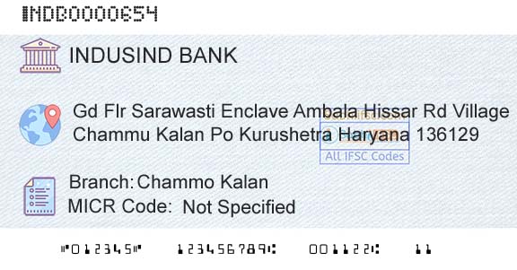 Indusind Bank Chammo KalanBranch 