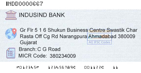 Indusind Bank C G RoadBranch 
