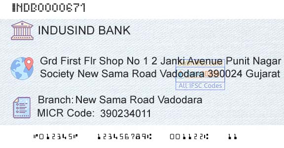 Indusind Bank New Sama Road VadodaraBranch 