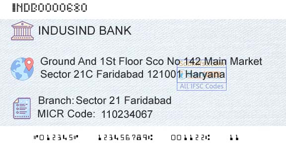 Indusind Bank Sector 21 FaridabadBranch 