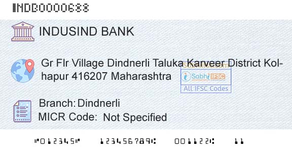 Indusind Bank DindnerliBranch 
