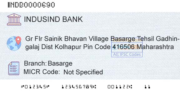 Indusind Bank BasargeBranch 