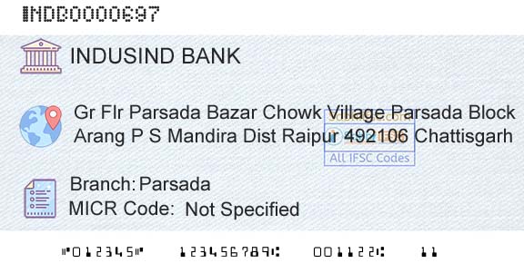 Indusind Bank ParsadaBranch 
