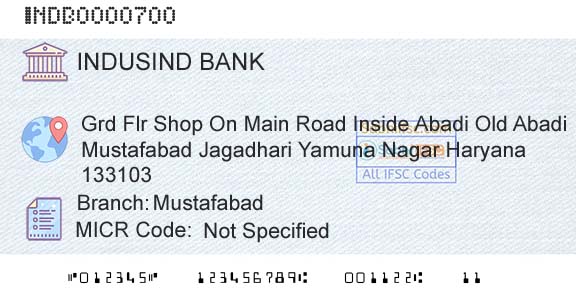 Indusind Bank MustafabadBranch 