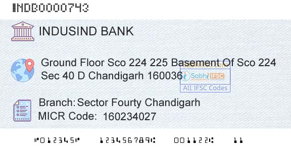 Indusind Bank Sector Fourty ChandigarhBranch 