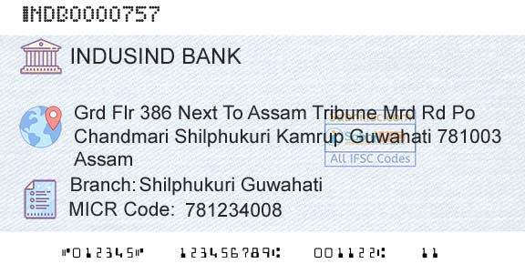 Indusind Bank Shilphukuri GuwahatiBranch 